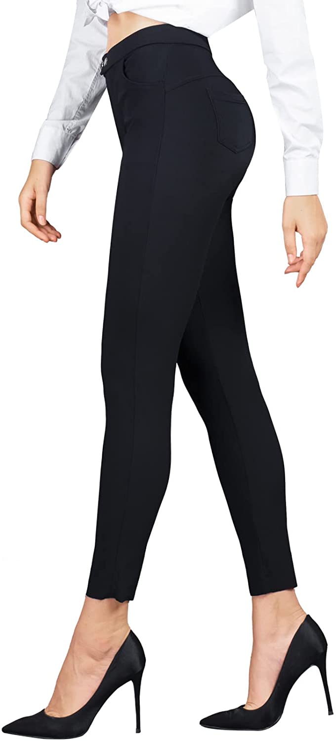 CLIV Women's Dress Pants Skinny Work Pants Pull on Stretch Comfy Office  Pant