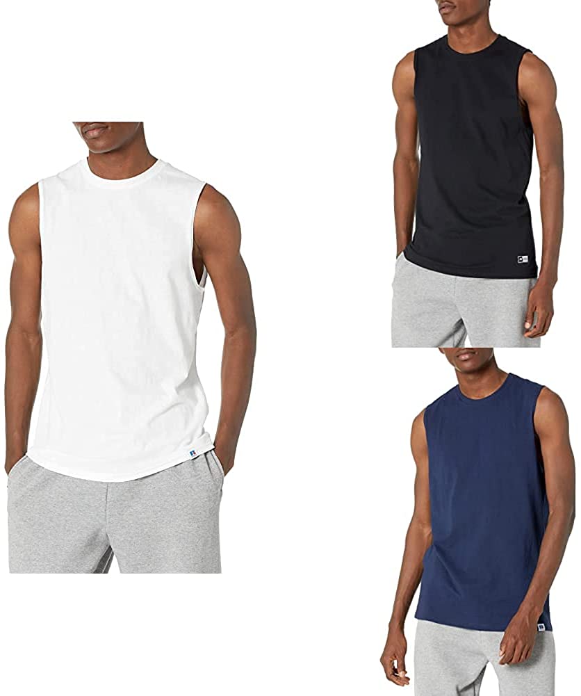 NWT Men's Russell Athletic  Cotton Crew Neck Muscle  Tee Shirt 4X Navy 