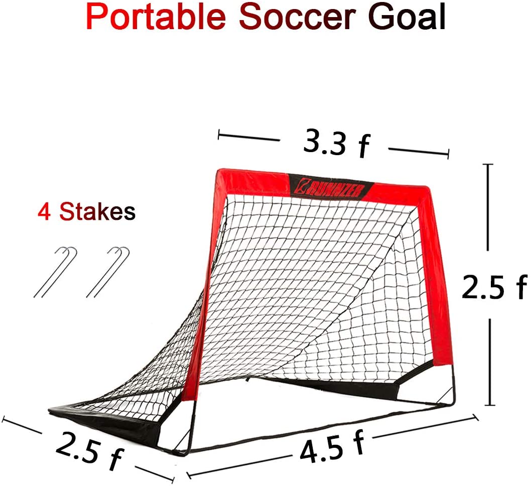 RUNNZER Portable Soccer Goal, Soccer Nets for Backyard Training Goals for Soccer  eBay