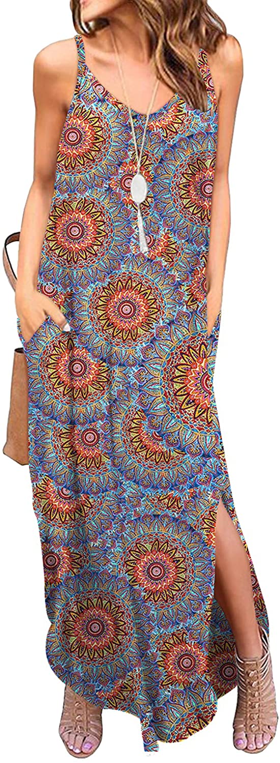 Summer Casual Loose Dress Beach Cover Up Long Cami Maxi Dresses