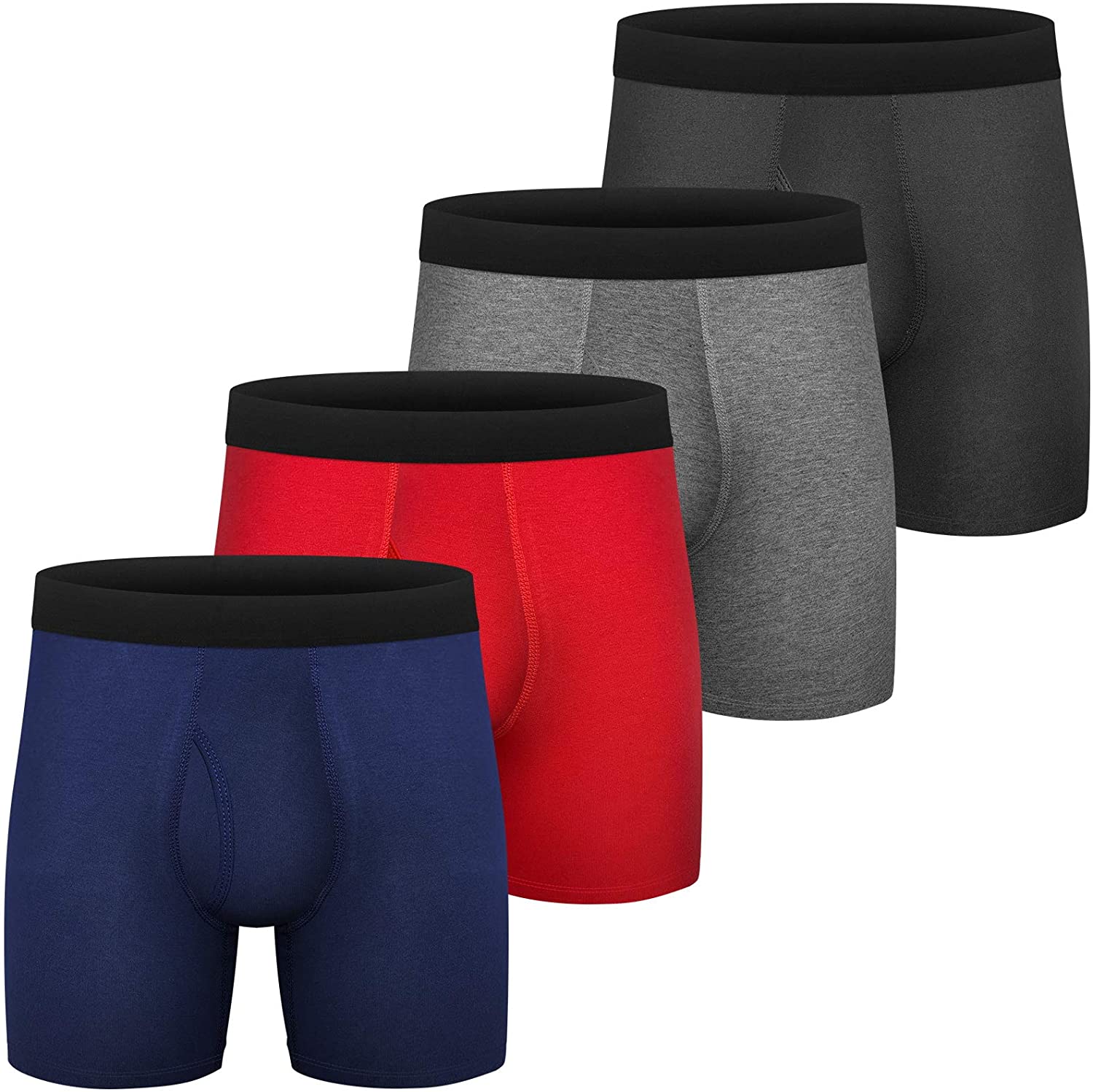 Men Comfy Underwear Boxer Briefs Cotton Regular Underwear Shorts 6