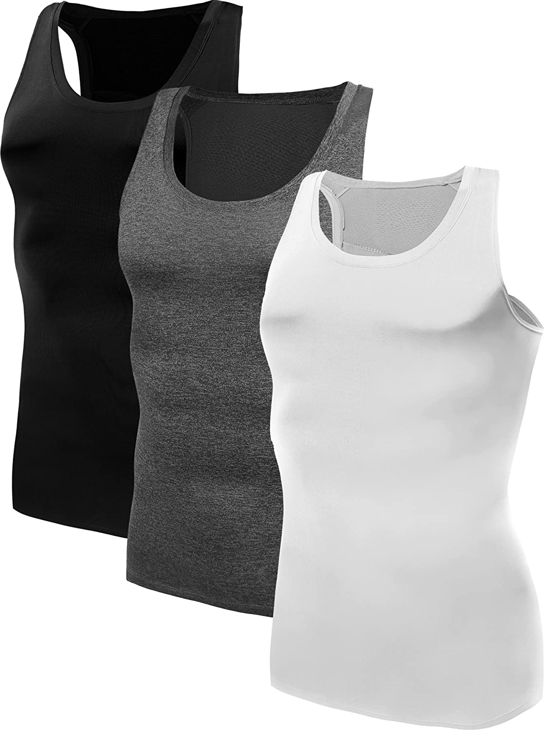 NELEUS Womens Compression Base Layer Dry Fit Tank Top 3 Pack,Black