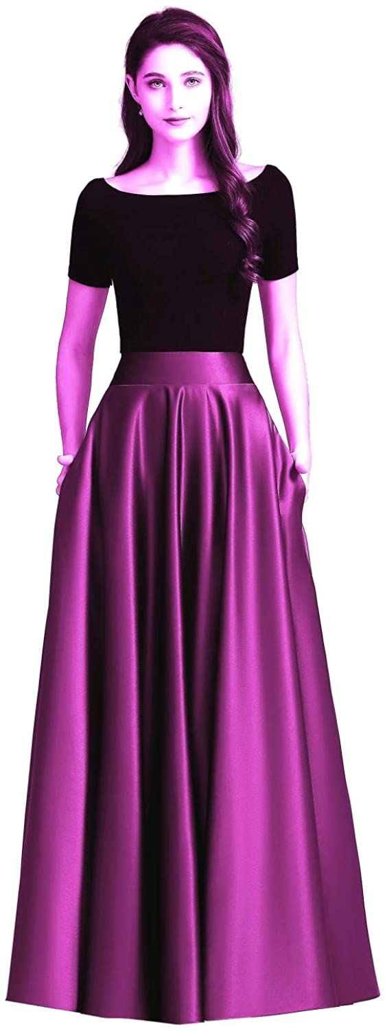 Diydress Women's A-Line Long Satin Maxi Skirts High Waist Floor Length Prom  Party Skirts with Pockets : : Clothing, Shoes & Accessories