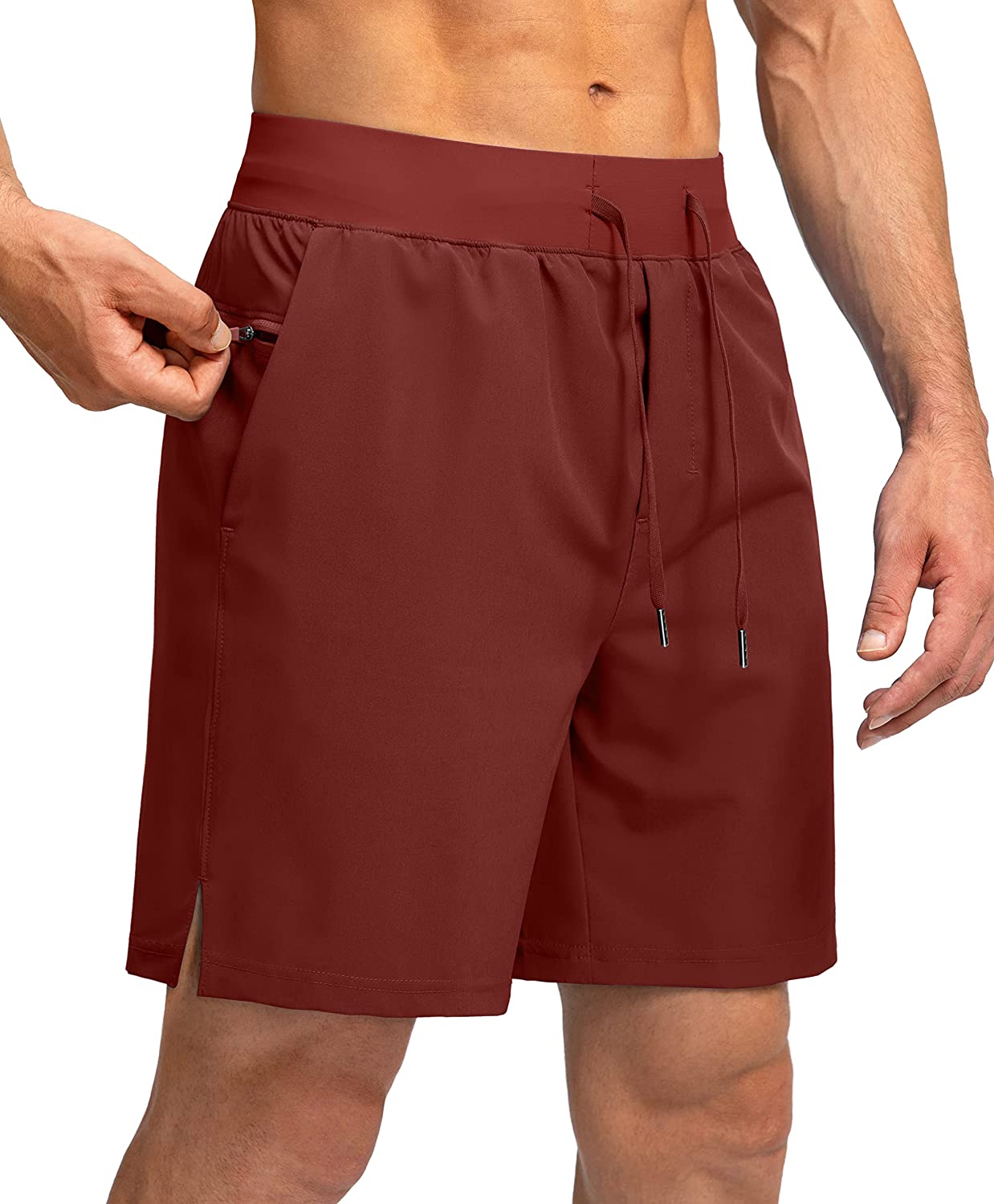 Men's Running Shorts with Zipper Pockets 7 Inch Lightweight Quick