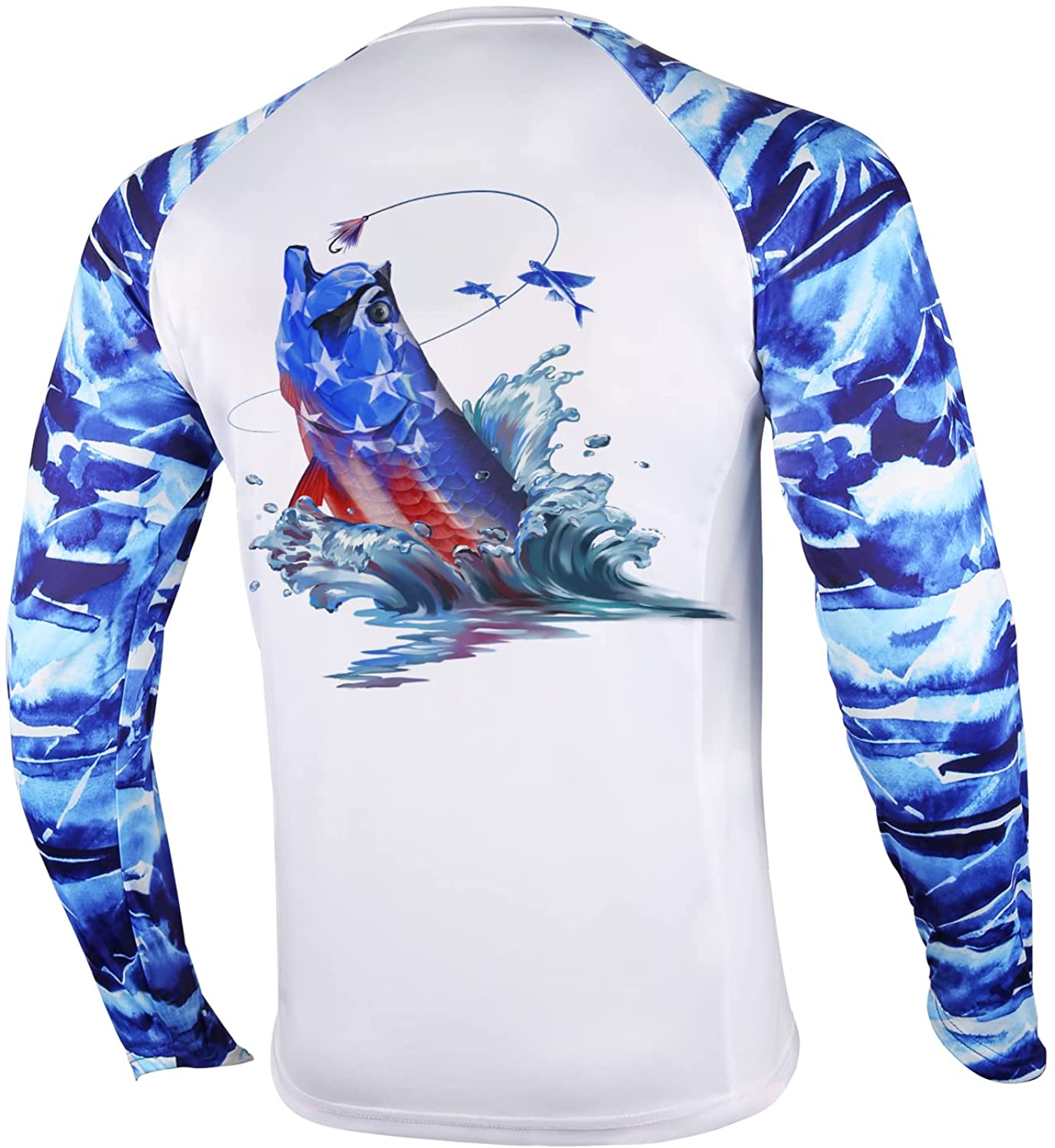Palmyth Fishing Shirt for Men Long Sleeve Sun Protection UV UPF 50+ T-Shirts  with Pocket, Americana Redfish Tail, Small : : Clothing, Shoes &  Accessories