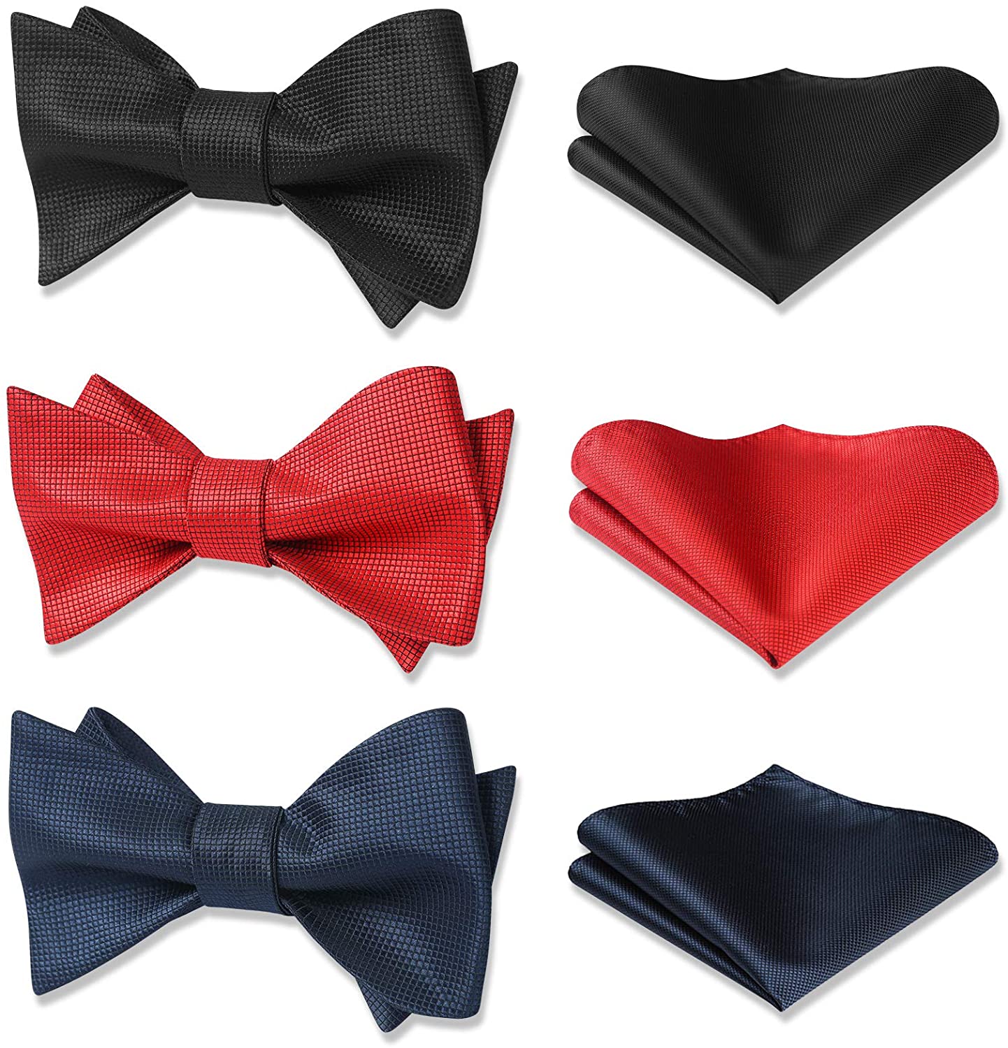 HISDERN Men's 3pcs Mixed Self-Tie Bow Tie