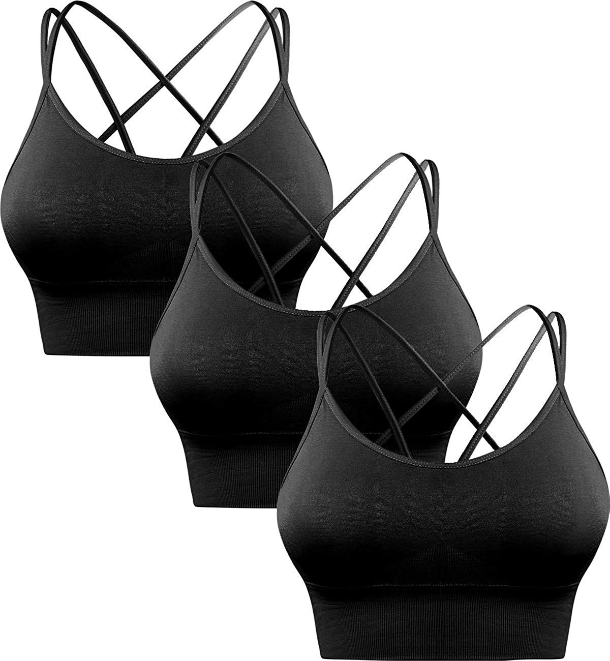 Sykooria 3 Pack Strappy Sports Bra For Women Sexy Crisscross For Yoga Running At Ebay 