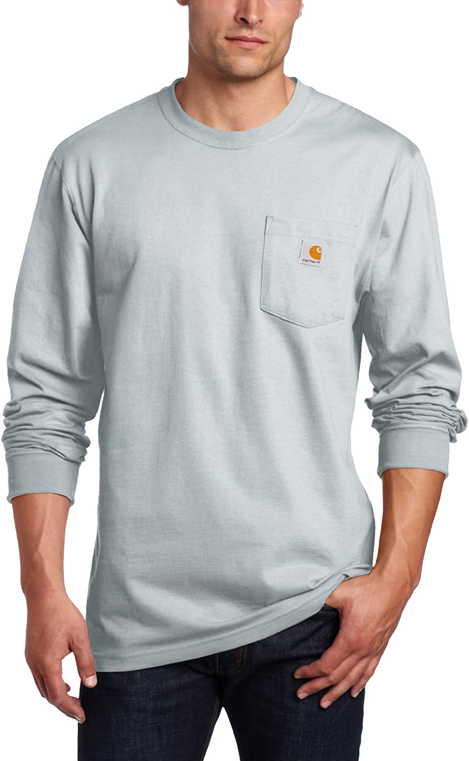 Carhartt Men's Workwear Long-Sleeve Pocket T-Shirt - White - Large Tall