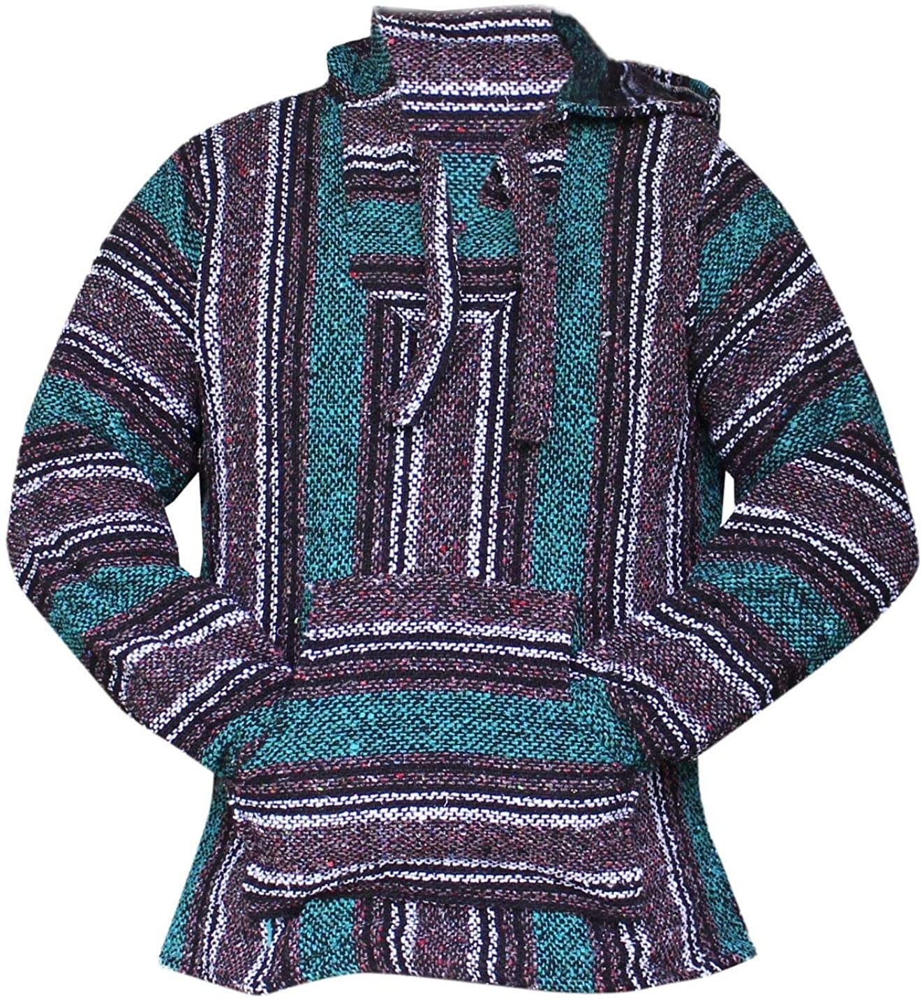Poncho Pullover Kid's Sizes Mexican Baja Hoodie Hippie Jerga Surfer