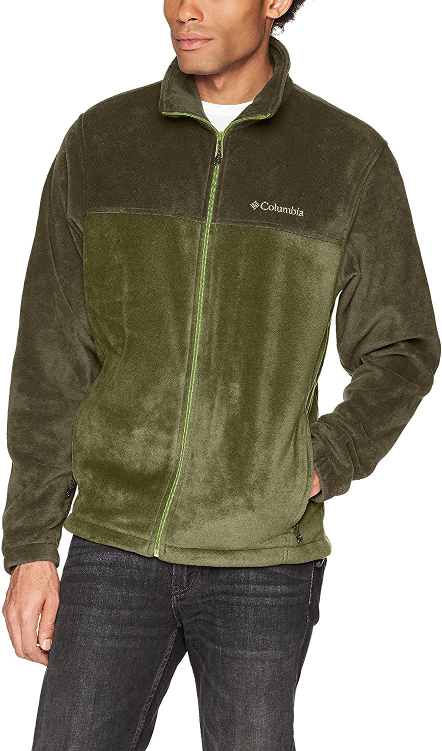 Glacier Green Graphite Columbia Mens Steens Mountain Full Zip 2.0 Soft Fleece Jacket XLT