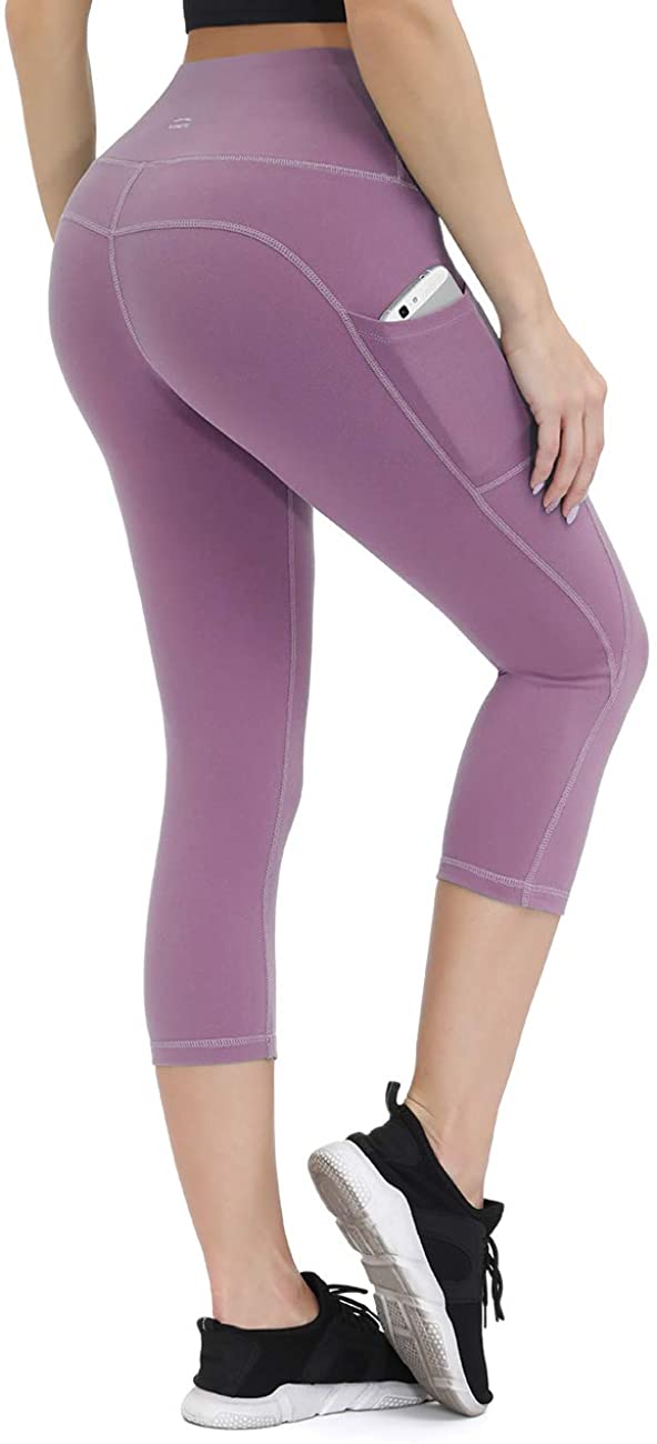 ALONG FIT Soft Mesh Yoga Pants with Side Pockets Workout High Waist  Breathable Stretchy Leggings for Women at  Women's Clothing store
