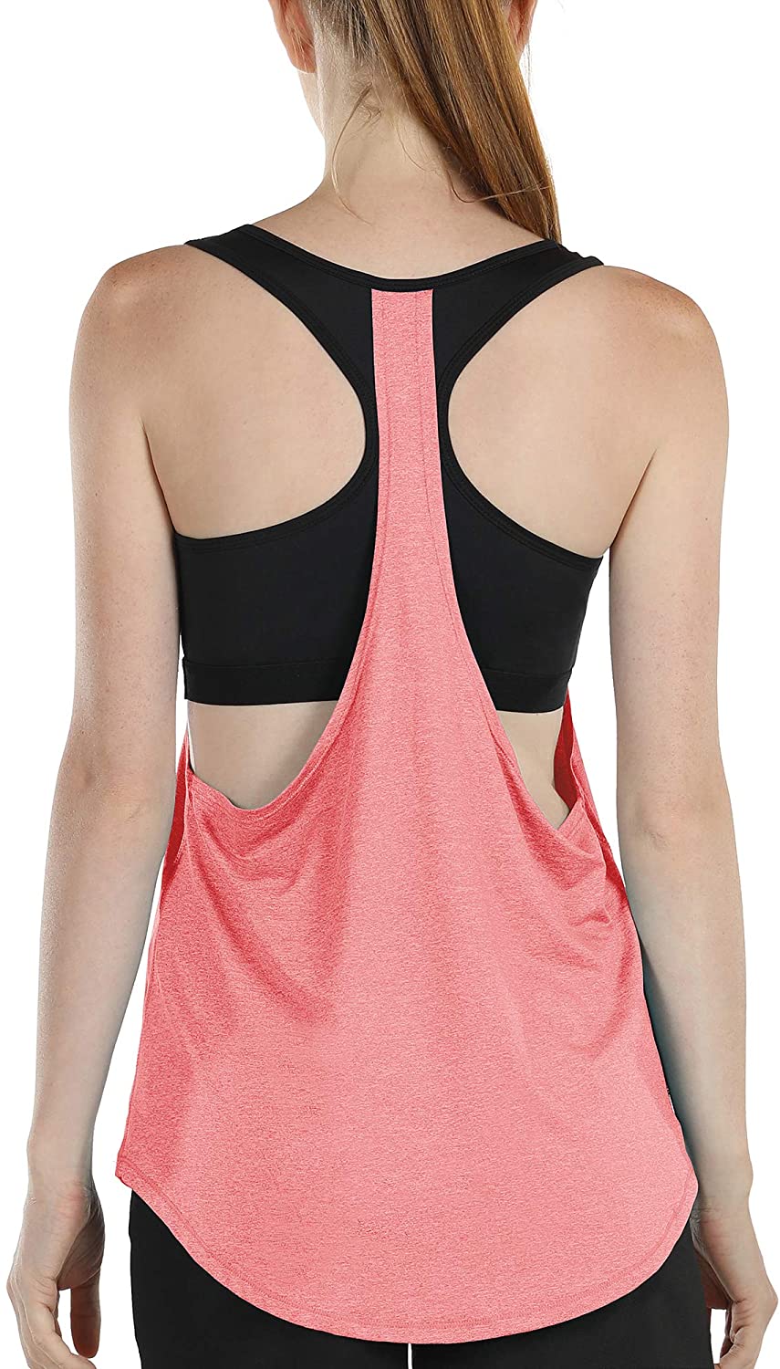 icyzone Workout Tank Tops for Women T-Back Running Tank Top Athletic Yoga Shirts