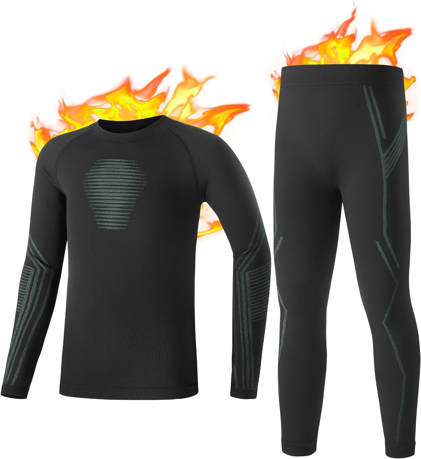 Roadbox Boys Thermal Underwear Set - Youth Fleece Lined Long Johns Tops &  Bottom Kids Base Layer for Skiing : : Clothing, Shoes & Accessories