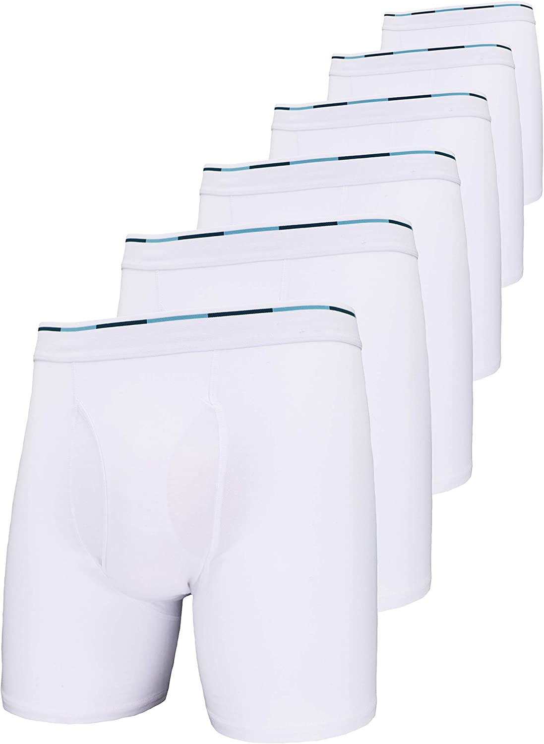 Comfneat Mens Boxer Briefs 6-Pack S-XXL Tagless Underwear Soft Cotton Spandex
