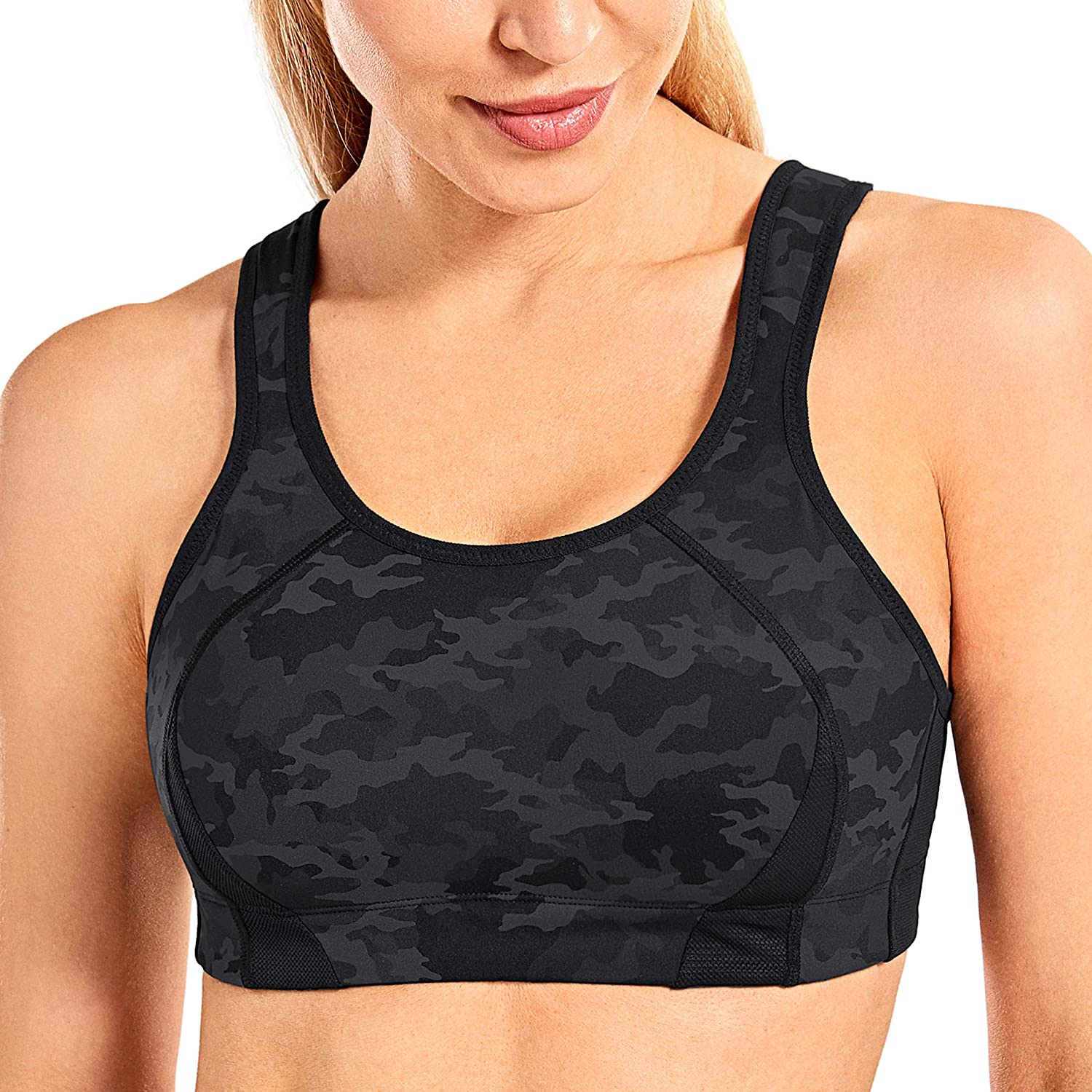 SYROKAN High Impact Sports Bras for Women Full Coverage Shock Control  Wirefree B