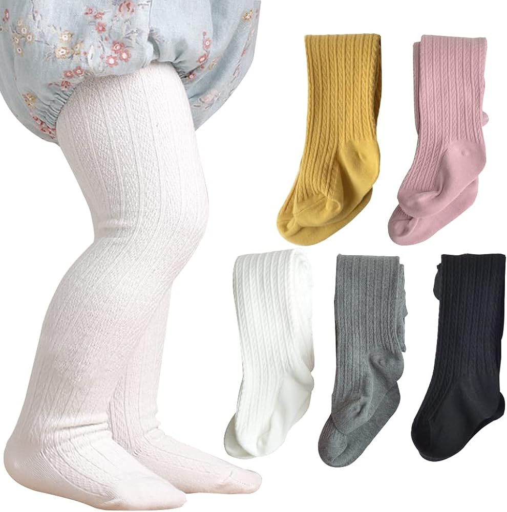  5 Pack Baby Girls Tights Cable Knit Leggings Stockings