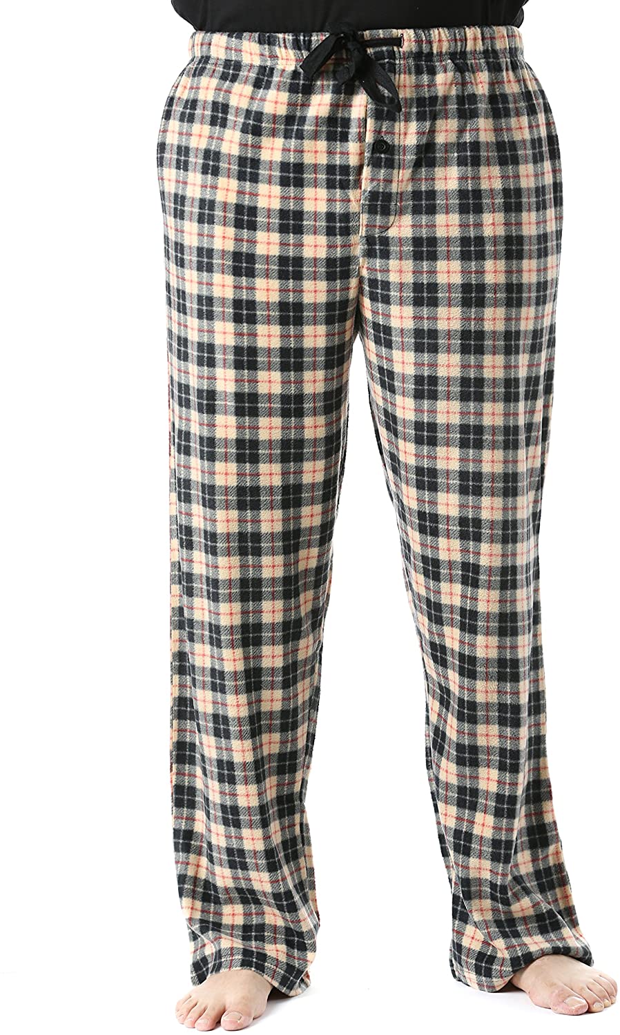followme Microfleece Men's Buffalo Plaid Pajama Pants with Pockets (Gold  Buffalo Plaid, XX-Large) 