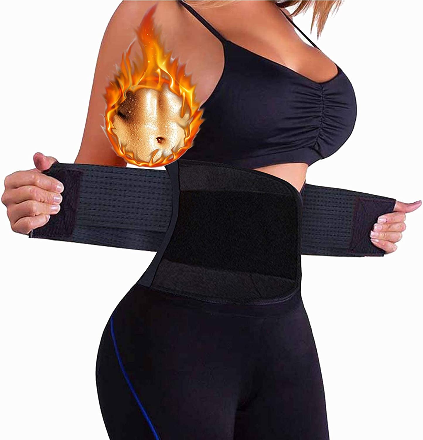 Abahub Waist Trimmer Ab Belt for Women & Men Stomach Wrap Premium Waist Trainer 