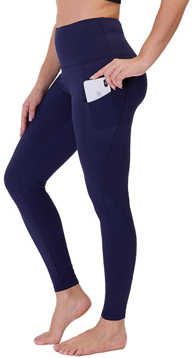 Gayhay High Waist Yoga Pants with Pockets for Women - Tummy Control Workout  Running 4 Way Stretch Yoga Leggings Black