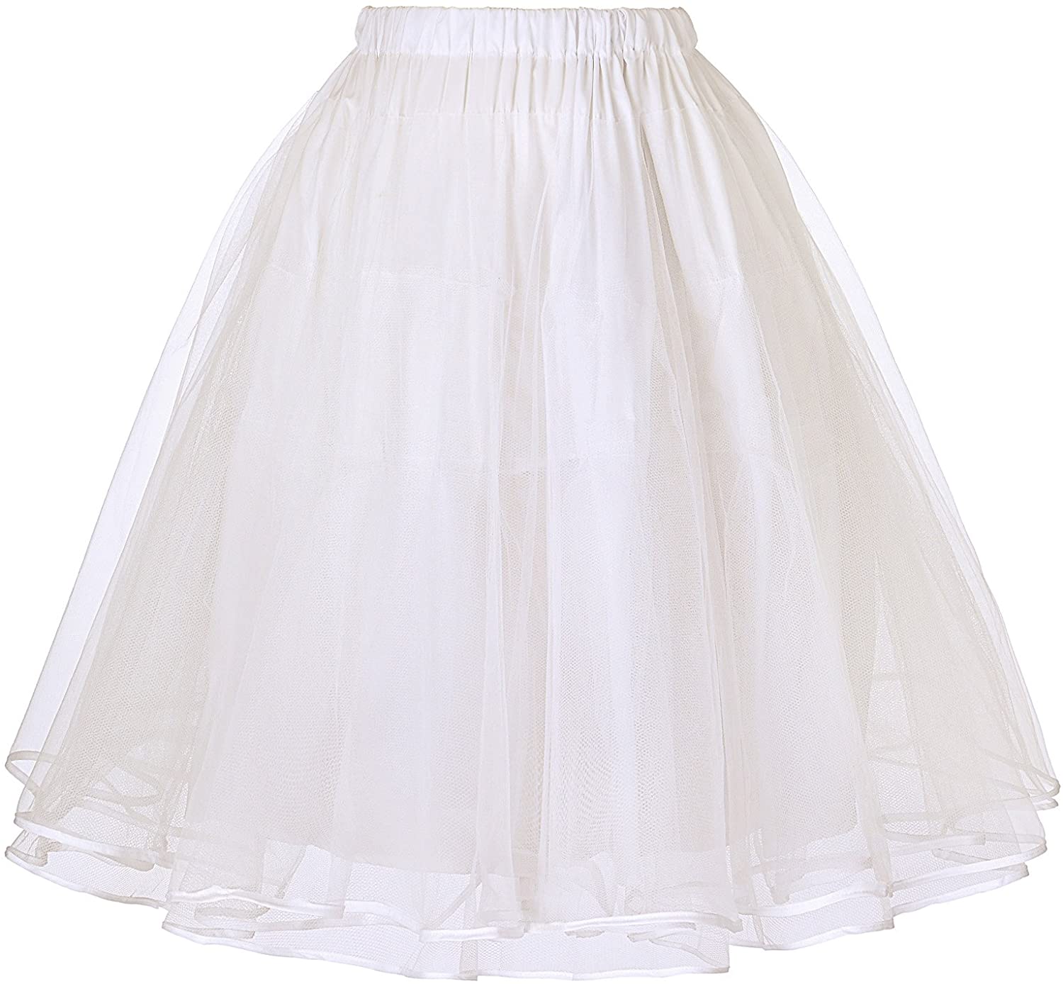 Belle Poque Women's 50s Petticoat Skirts Tutu Crinoline Underskirts Knee Length 