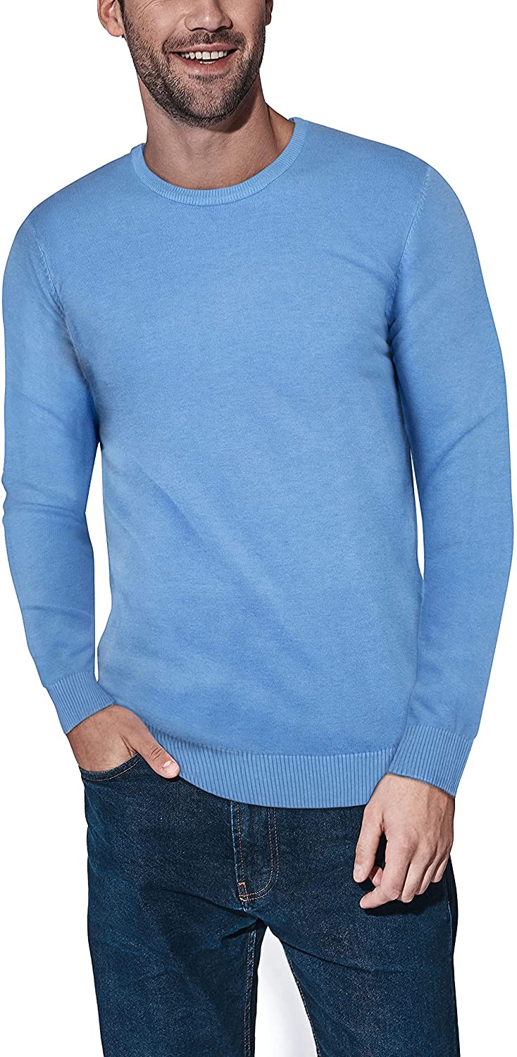 X RAY Crewneck Sweater for Men Slim Fit Ultra Soft Fitted Fashion Pullover Mens Sweater for Casual Or Dressy Wear 