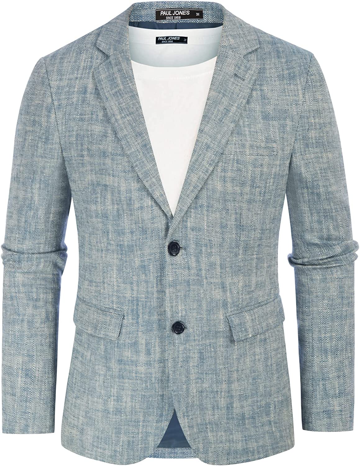 PJ Paul Jones Men's Slim Fit Lightweight Linen Jacket Tailored Blazer Sport  Coat