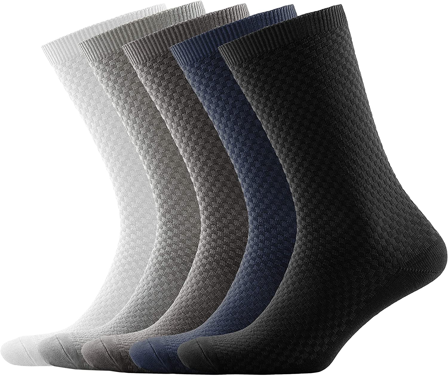 NUDUS Men’s Bamboo Ankle Dress Socks Quarter 5-Pair Gift Box Premium Quality