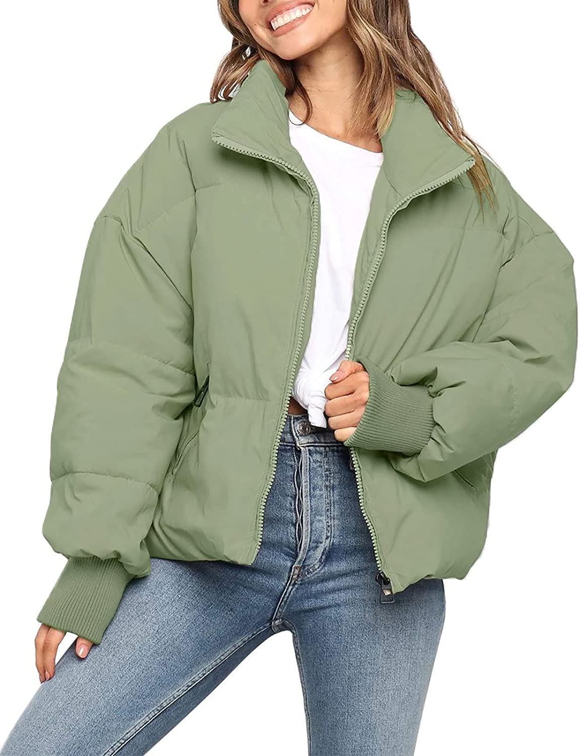 Ameliever Women's Quilted Puffer Jackets Lightweight Zipper Puffy Coat with  Pockets(Armygreen-S) at  Women's Coats Shop