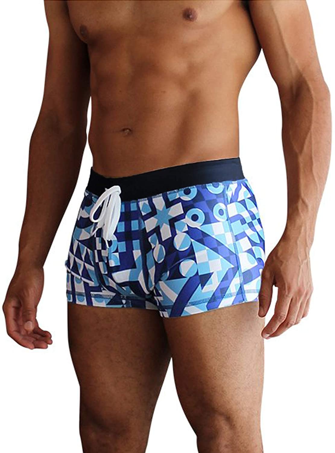 COOFANDY Men's Square Leg Swim Briefs Printed Swimsuit Athletic