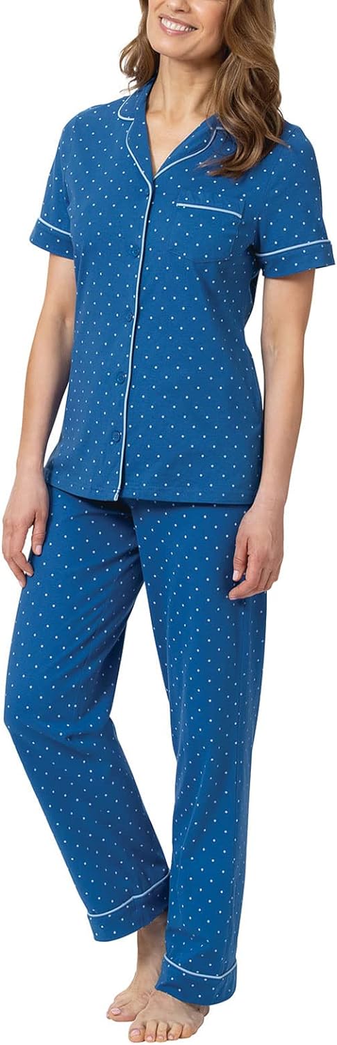 PajamaGram Women’s Pajamas - PJ For Women Set, Short Sleeve, 100% Cotton