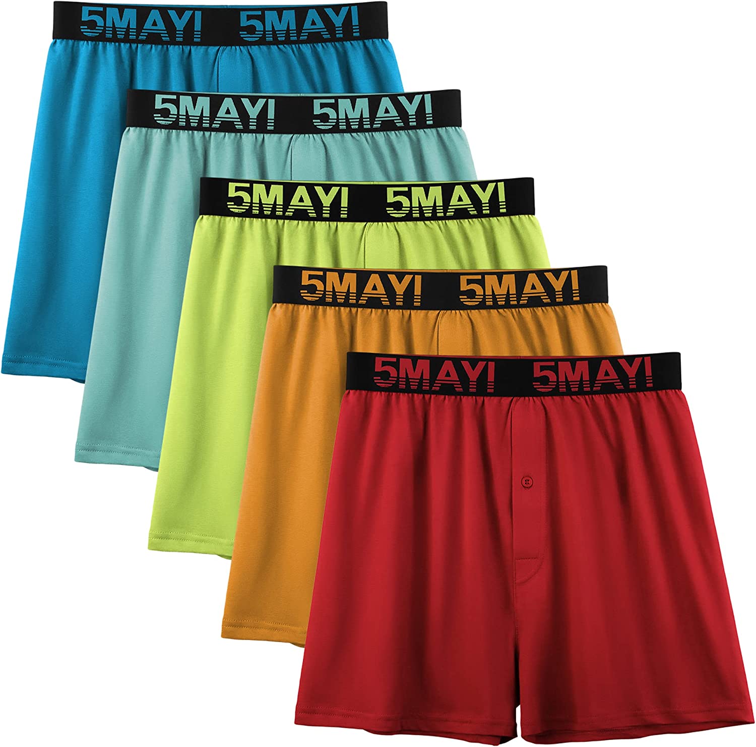 5Mayi Men's Cotton Woven Boxer Shorts Colorful Mens Boxers