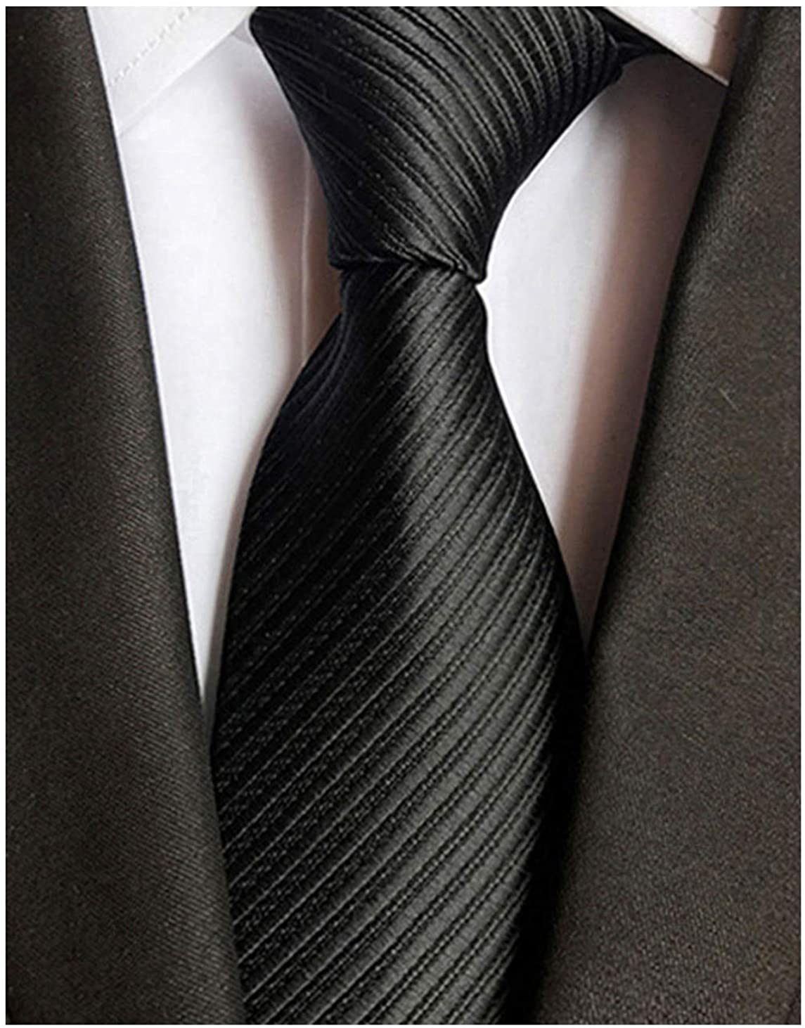 Details about   Wehug Men's Classic Solid Plaid Tie Silk Woven Necktie Jacquard Neck Ties For Me 