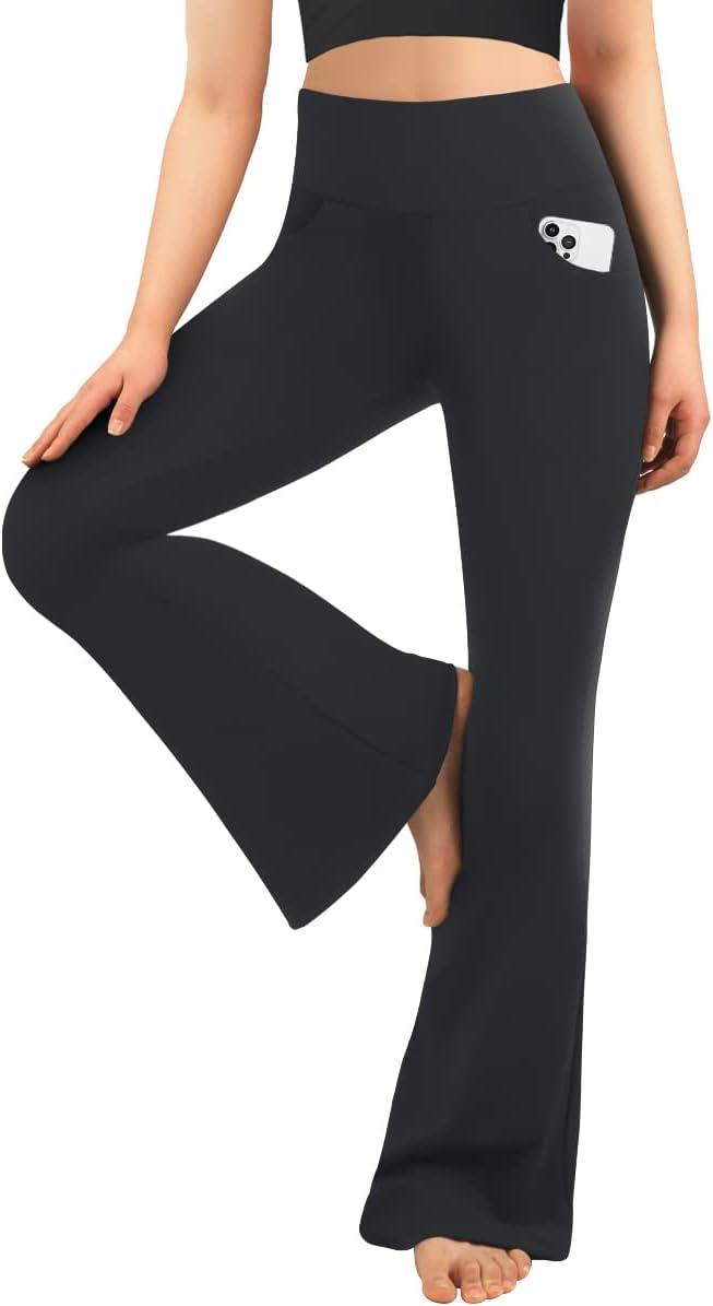 MOREFEEL Women's Black Flare Yoga Pants for Women, High Waisted Buttery  Soft Boo