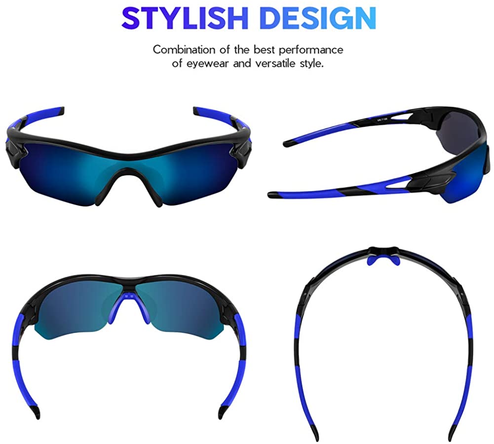 Polarized Sports Sunglasses For Men Women Youth Baseball Cycling