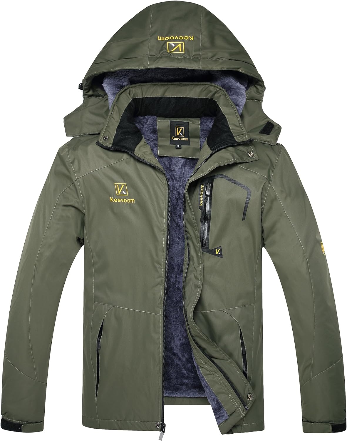Keevoom Mens Hooded Waterproof Rain Jacket Lightweight Outdoor Windproof  Raincoat Jacket 