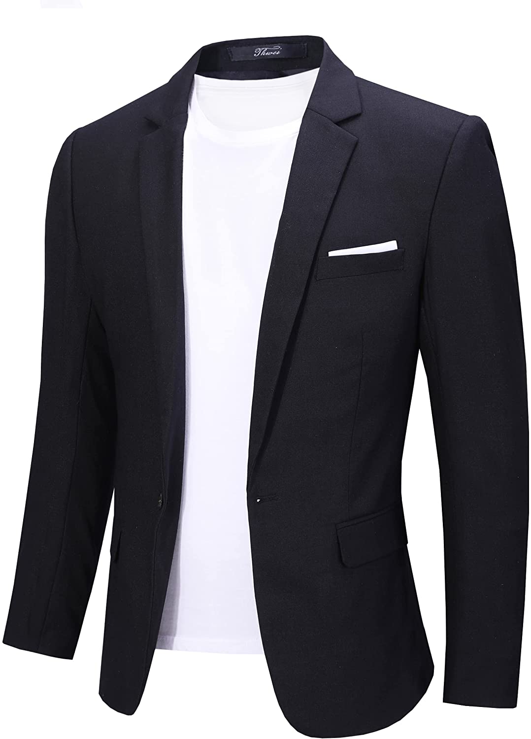 THWEI Mens Casual Suit Blazer Jackets One Button Lightweight Sport Coat ...