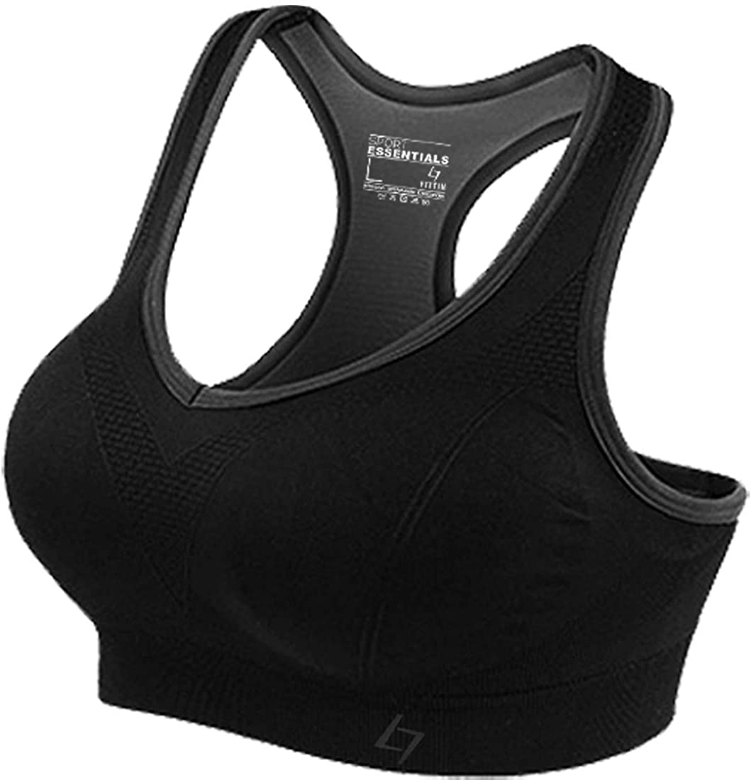 NCTCITY Women Girls Padded Sports Bra Full Coverage Racerback