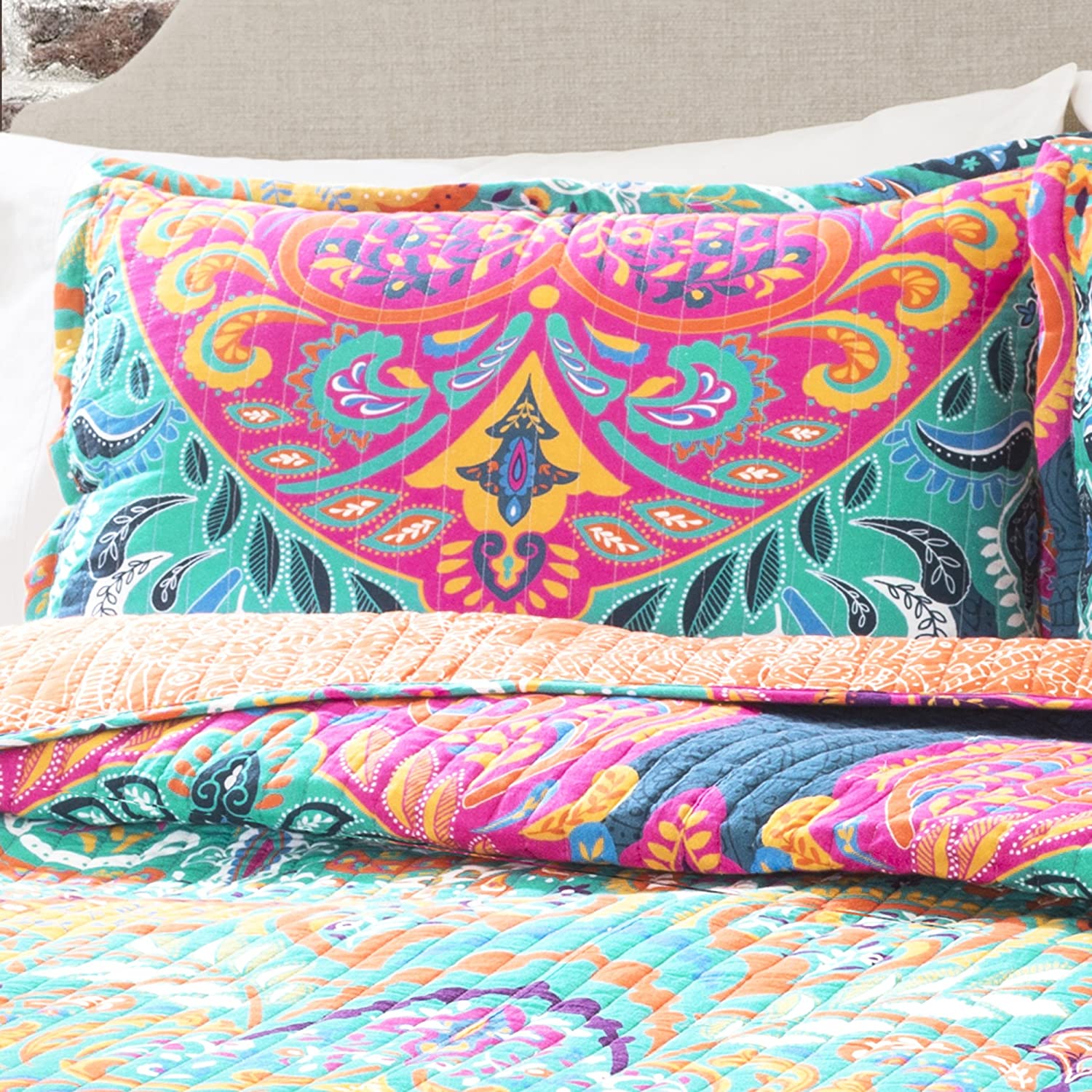 Lush Decor Boho Chic Reversible 3 Piece Quilt Bedding Set ...