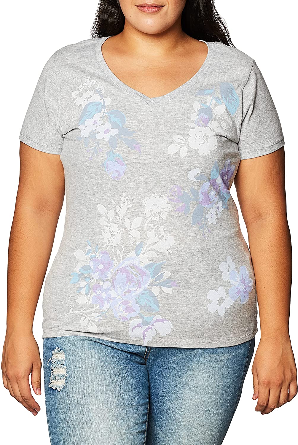multiple graphics available Hanes Women’s Short Sleeve Graphic V-neck Tee