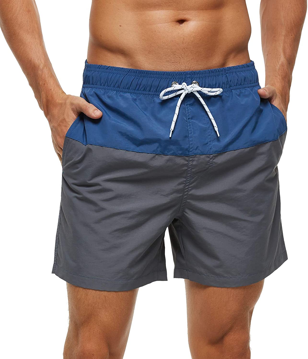 SILKWORLD Mens Swim Trunks Quick Dry Beach Shorts with Pockets 