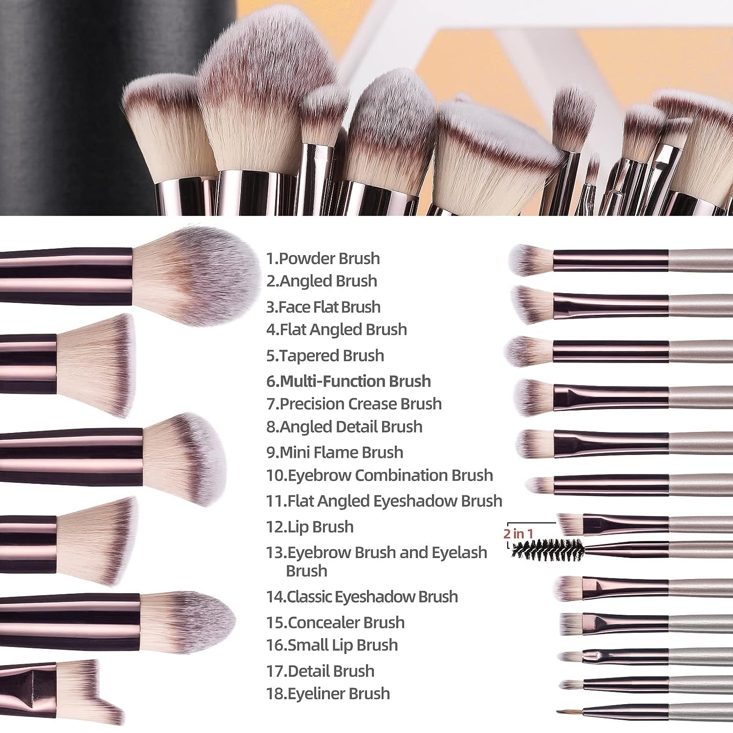 18 PCS Affordable Professional Makeup Brushes Set Sale  Makeup brush set  professional, Makeup brush set, It cosmetics brushes