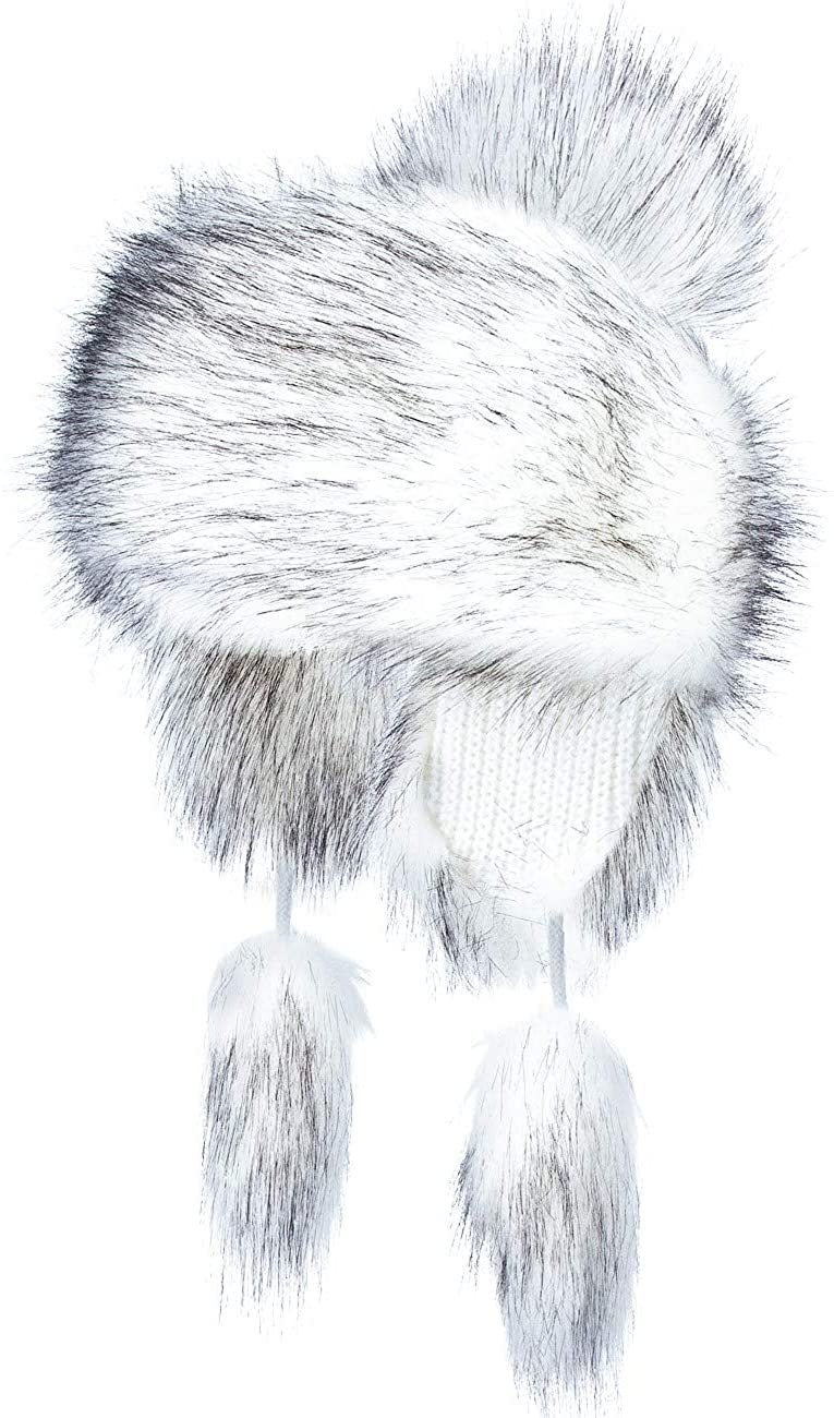Warm & Different Russian Fur Hat Fun Futrzane Faux Fur Trapper Hat for Women 
