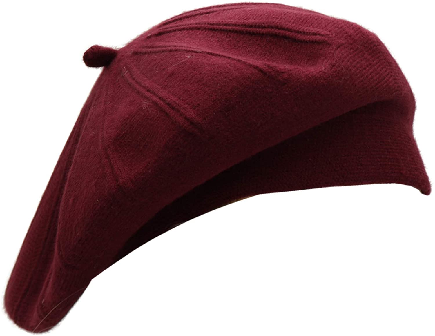 Wheebo French Beret Hat,Reversible Solid Color Cashmere Beret Cap for  Womens Gir