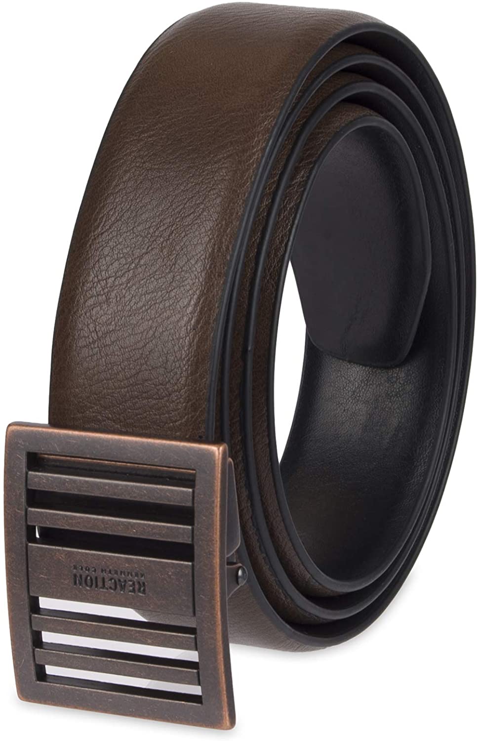 Kenneth Cole REACTION Men's 32MM Wide Adjustable Click Belt Black
