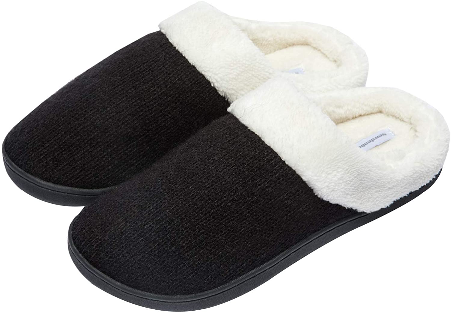 Watelves Women's Cozy Memory Foam Slippers with Fluffy Faux Fur Collar and Non-S 
