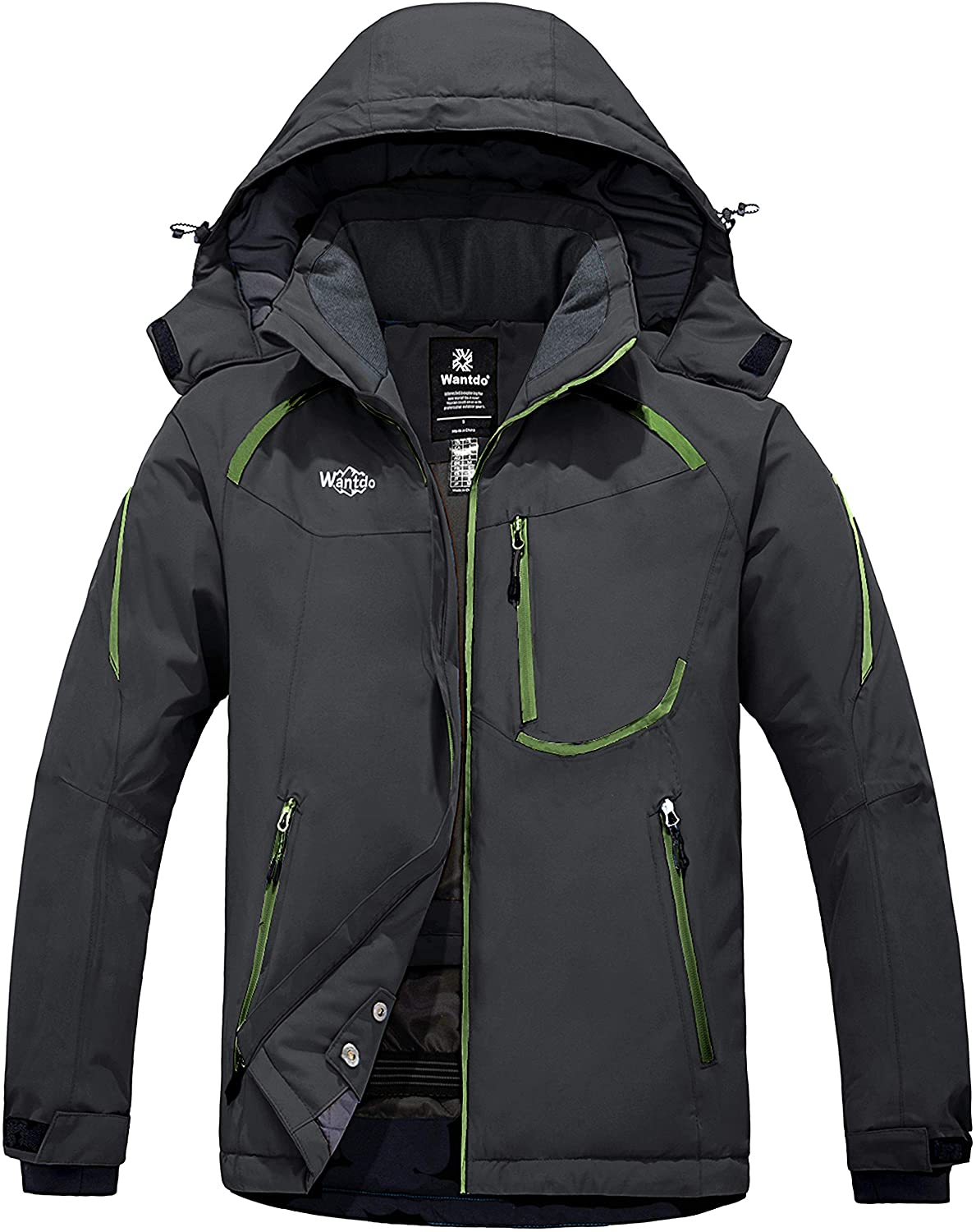 Wantdo Men's Mountain Waterproof Ski Jacket Windproof Rain Jacket ...