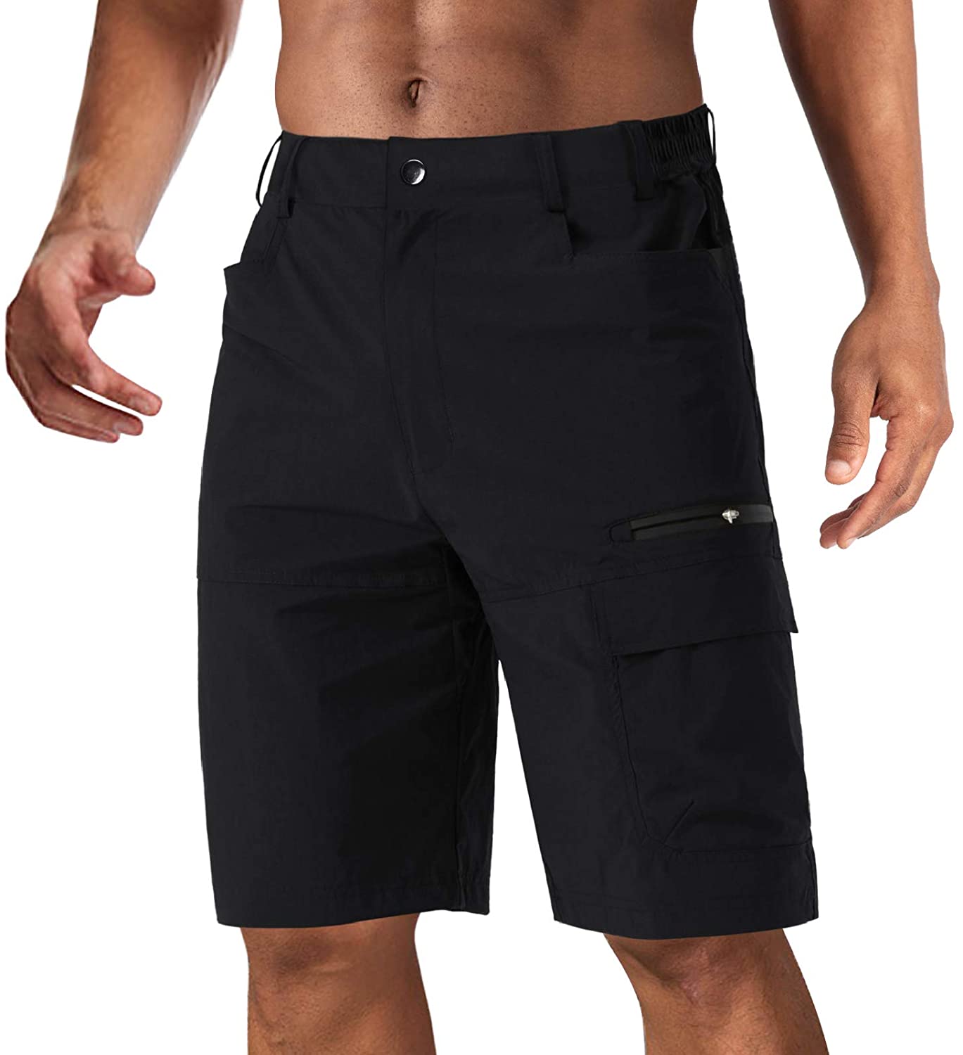 CRYSULLY Men's Cargo Quick Dry Shorts Outdoor Summer Casual Loose Fit Shorts 