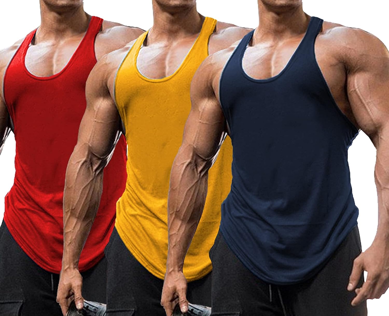 Babioboa Men's Gym Tank Tops 3 Pack Y-Back Workout Muscle Tee Athletic Workout  Fitness Vest T-Shirts : : Clothing, Shoes & Accessories