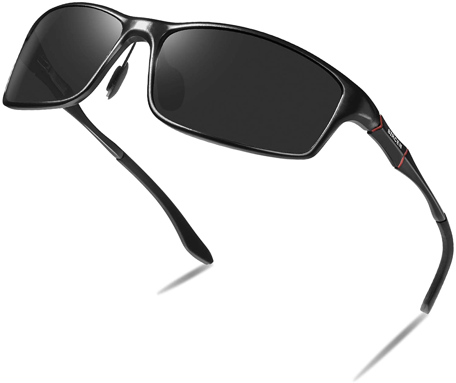 Bircen Polarized Mens Sunglasses: UV Protection Black Blue Shades