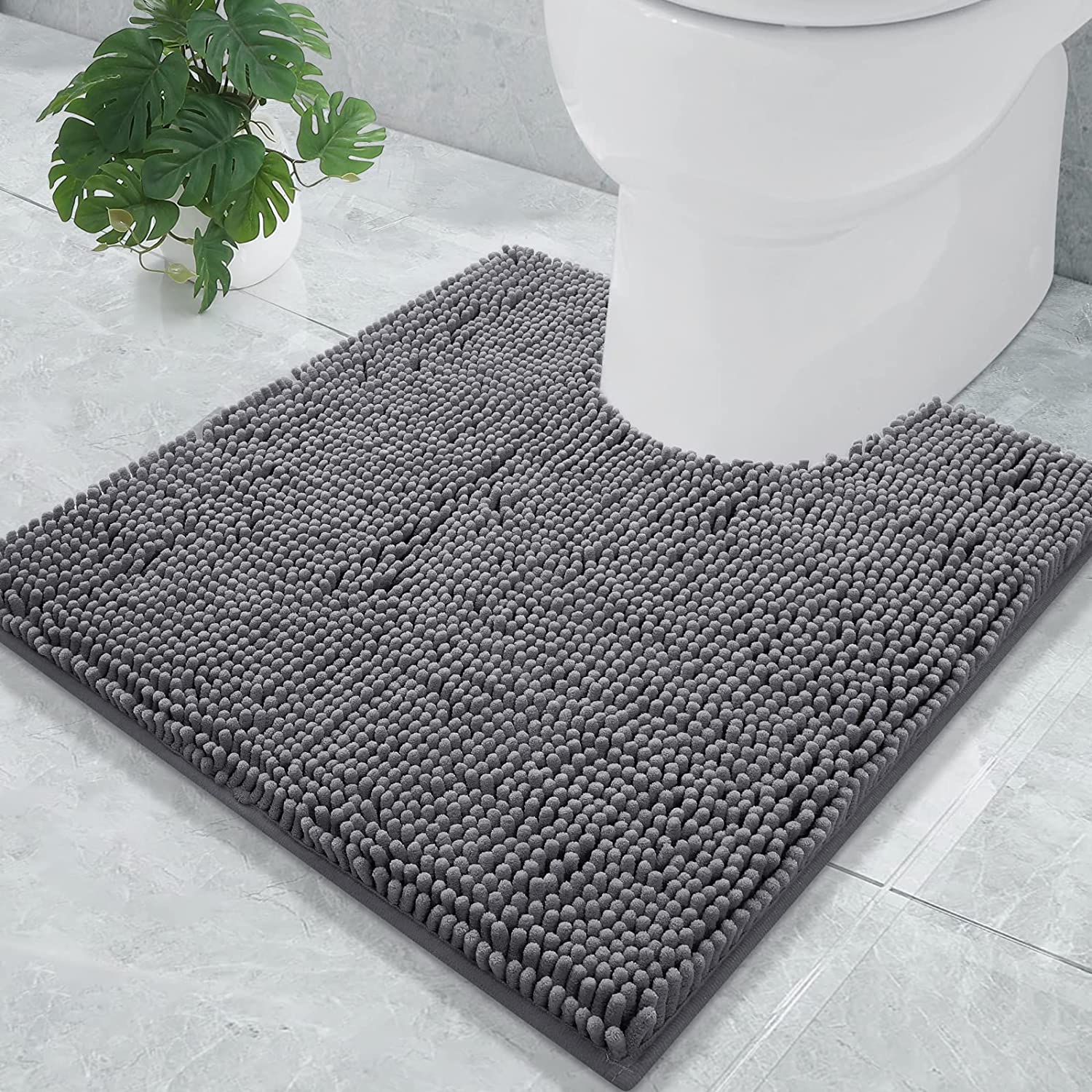 smiry Luxury Chenille Bath Rug, Extra Soft and Absorbent Shaggy